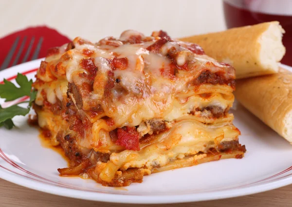 Lasagna étkezés Stock Kép