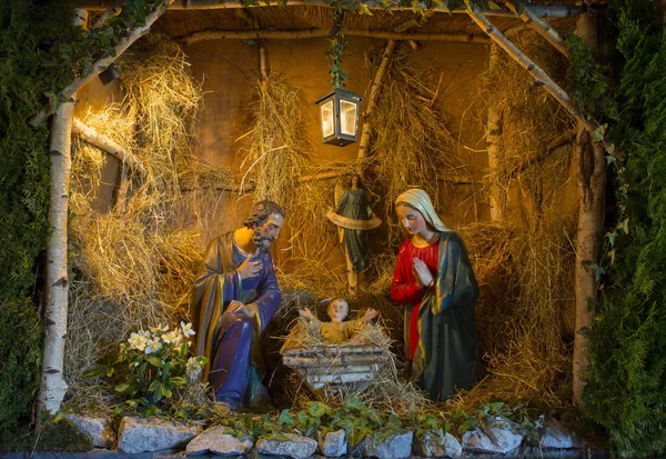 基督诞生的场景圣诞节 图库图片