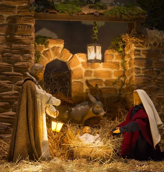 基督诞生的场景圣诞节 免版税图库图片