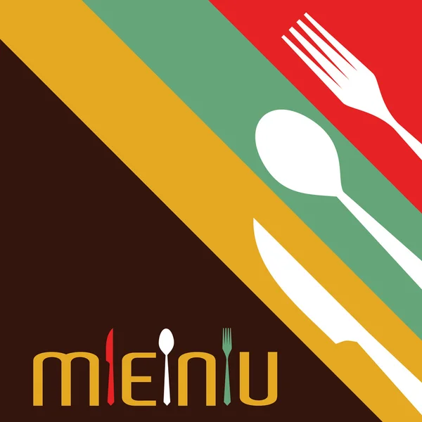 Templat untuk kartu menu dengan cutlery - Stok Vektor