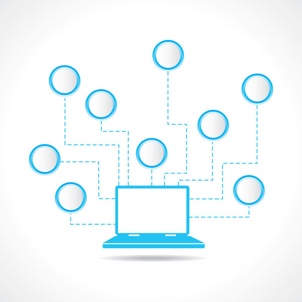 Laptop with message bubble