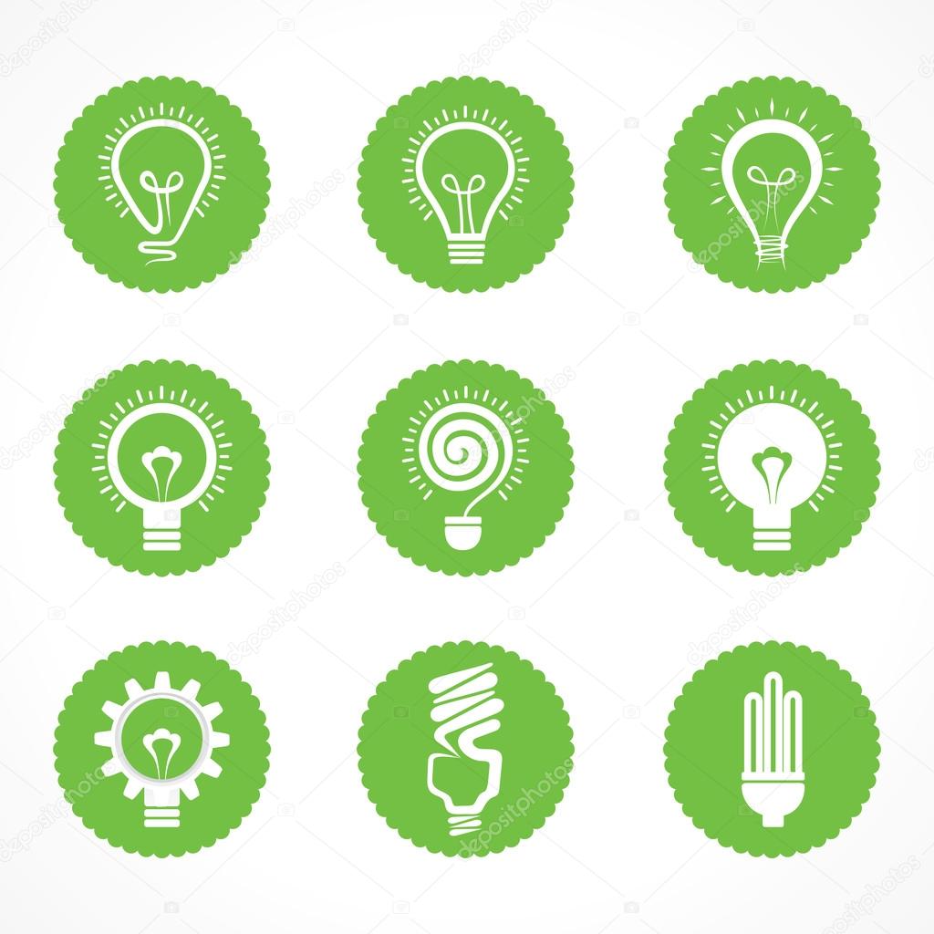 Set of electric bulb symbols and icons stock vector