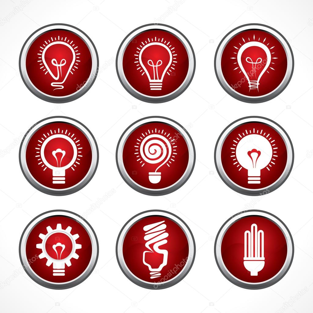 Set of electric bulb symbols and icons stock vector