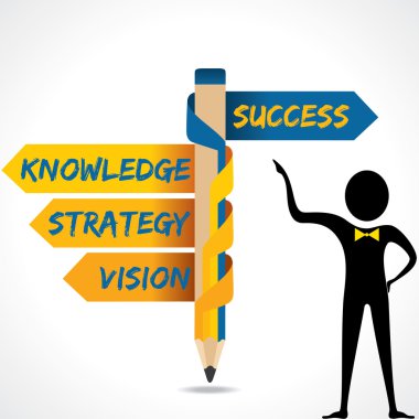 iş metinler ve başarı ok işaret eden adam