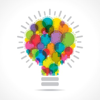 Renkli ampuller büyük bir ampul oluşturur.