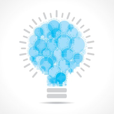 Mavi ampuller büyük bir ampul oluşturur.