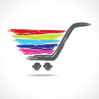 alışveriş sepeti bir paint çizimi