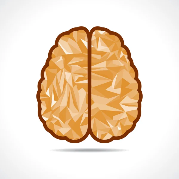 Icona astratta del cervello a triangolo — Vettoriale Stock