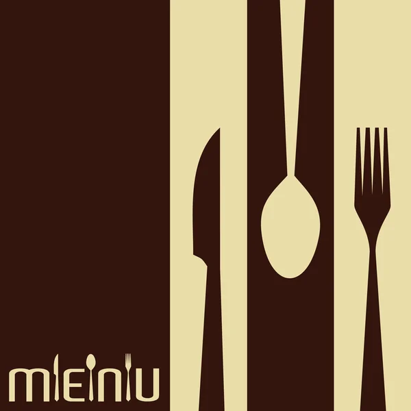 Template for menu card with cutlery — Stock Vector