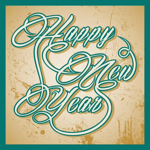 Retro Happy New Year greeting — Stock Vector