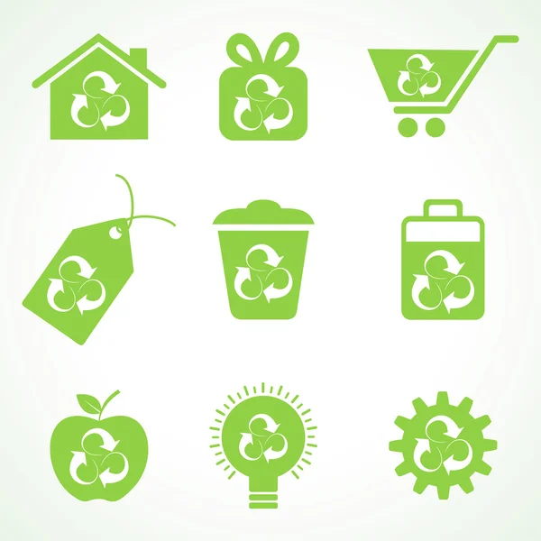 Conjunto de ícones eco friendly —  Vetores de Stock