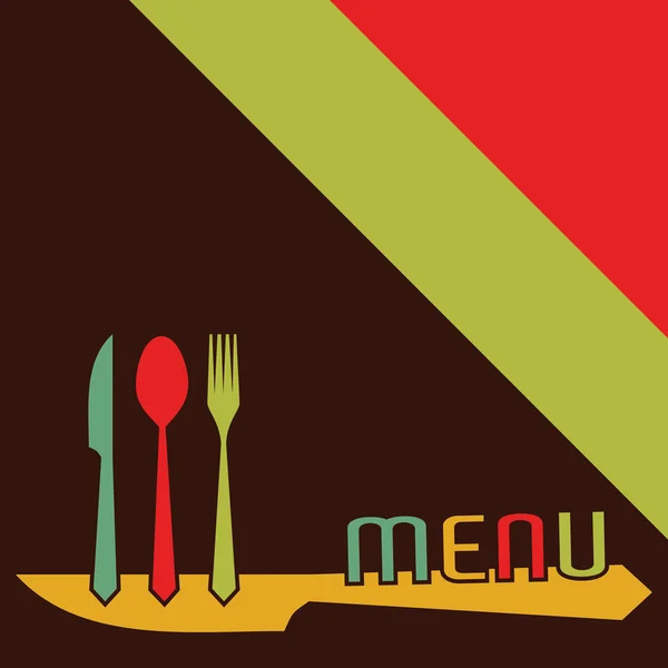 Template for menu card with cutlery — Stock Vector