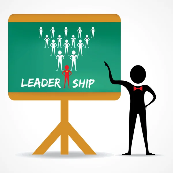 L'homme pointe vers le concept de leadership — Image vectorielle
