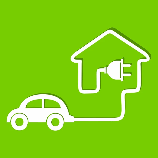 Eco auto fare un'icona di casa — Vettoriale Stock