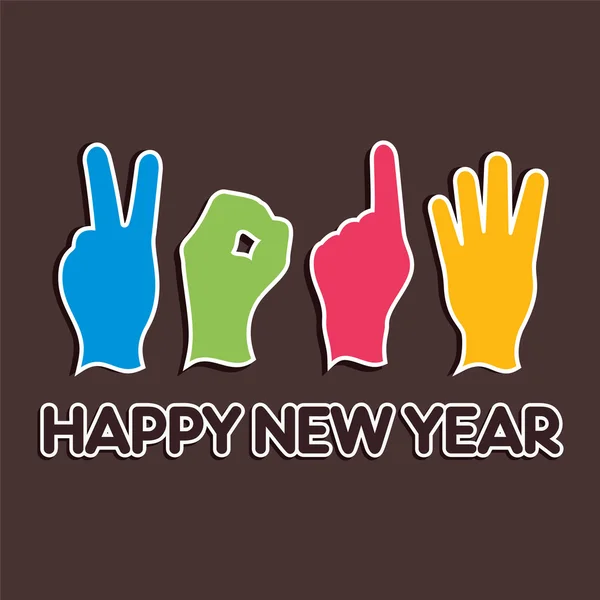 Creative new year,2014 concept with finger — Stock Vector