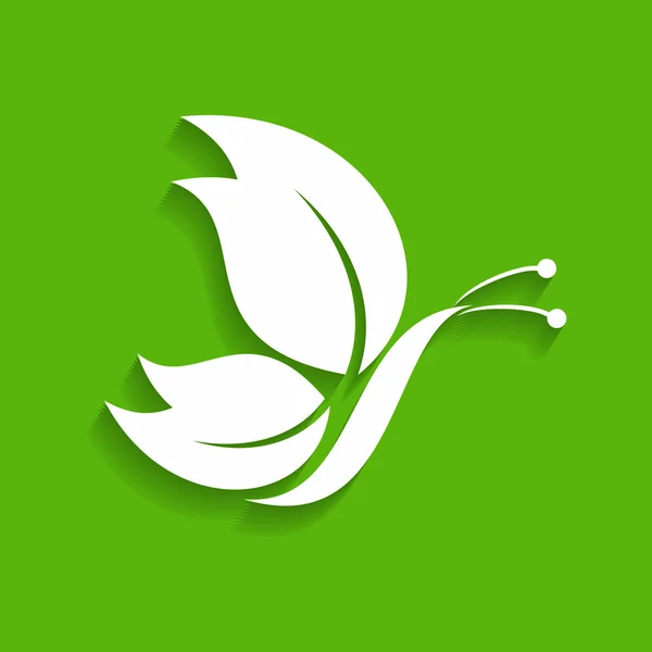 Gröna dekorativa fjäril — Stock vektor