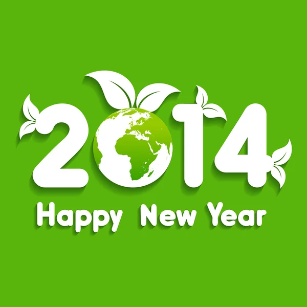 Creative new year with eco earth, 2014 — стоковый вектор