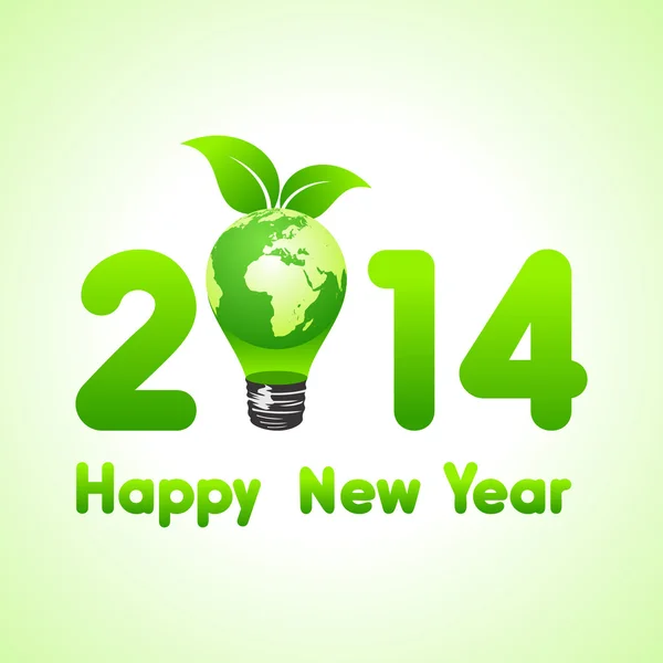 Δημιουργικό το νέο έτος με οικολογικό γη, 2014 — Διανυσματικό Αρχείο