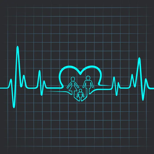 Hartslag maken mannelijk, vrouwelijk en hart symbool — Stockvector