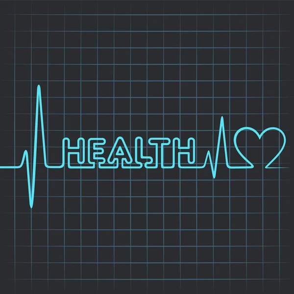 Palabra de salud y corazón — Vector de stock