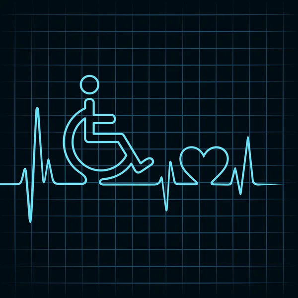 Handicapés et cœur — Image vectorielle