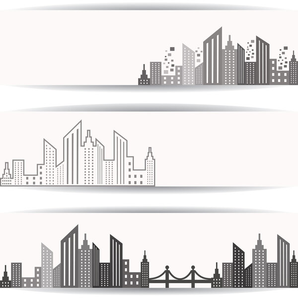 Grey building designs for website banner