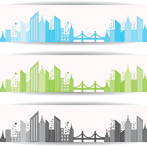 Conception de bâtiments colorés pour bannière de site Web — Image vectorielle
