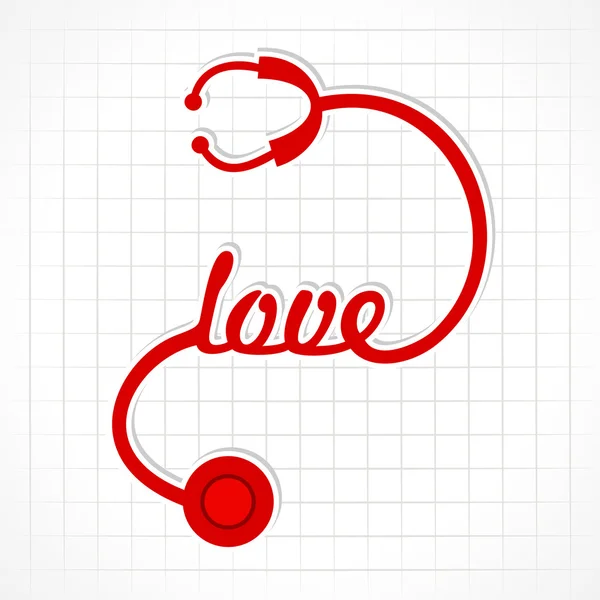 Stethoscope make love word — Stock Vector