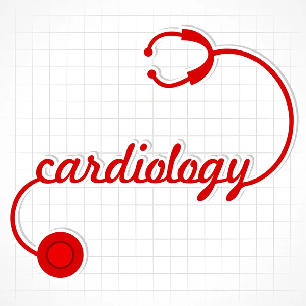 Стетоскоп делает кардиологическое слово — стоковый вектор