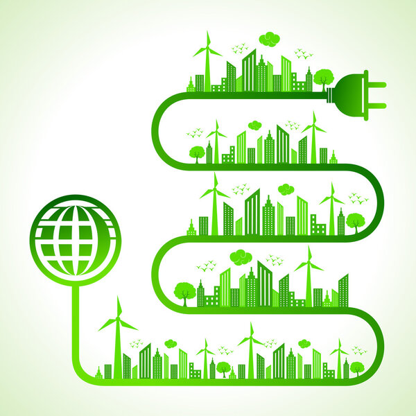 Экологическая концепция с иконой земли
