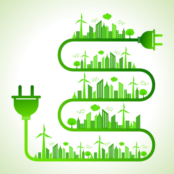 Концепция экологии с электрической розеткой
