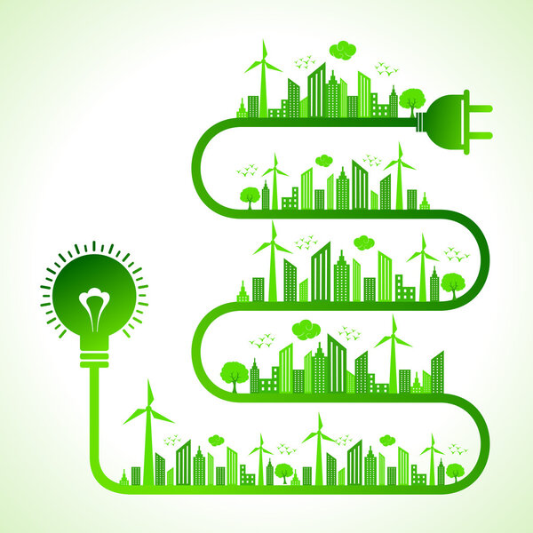 Концепция экологии с лампочкой