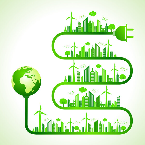 Экологическая концепция с иконой земли
