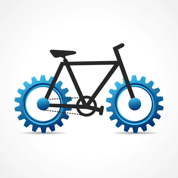 Cycle with cog wheel — Stock Vector