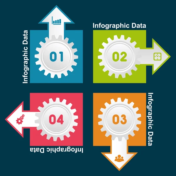 Kreative Zahnräder Info-Grafiken Optionen Banner — Stockvektor