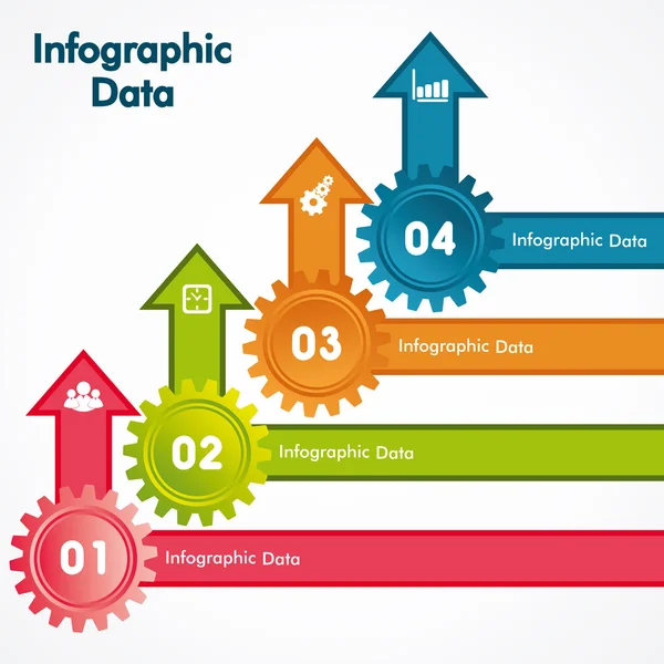 Engranajes creativos Info-gráficos opciones banner — Archivo Imágenes Vectoriales