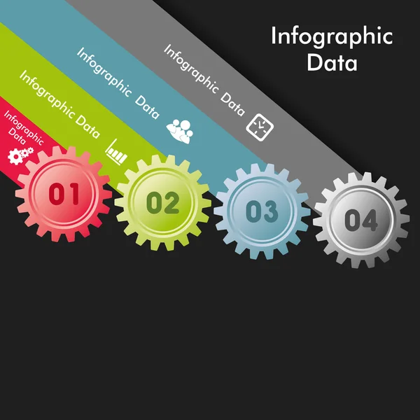 Engranajes creativos Info-gráficos opciones banner — Archivo Imágenes Vectoriales