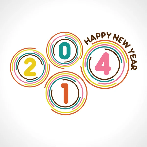 Creativo feliz año nuevo 2014 diseño — Vector de stock