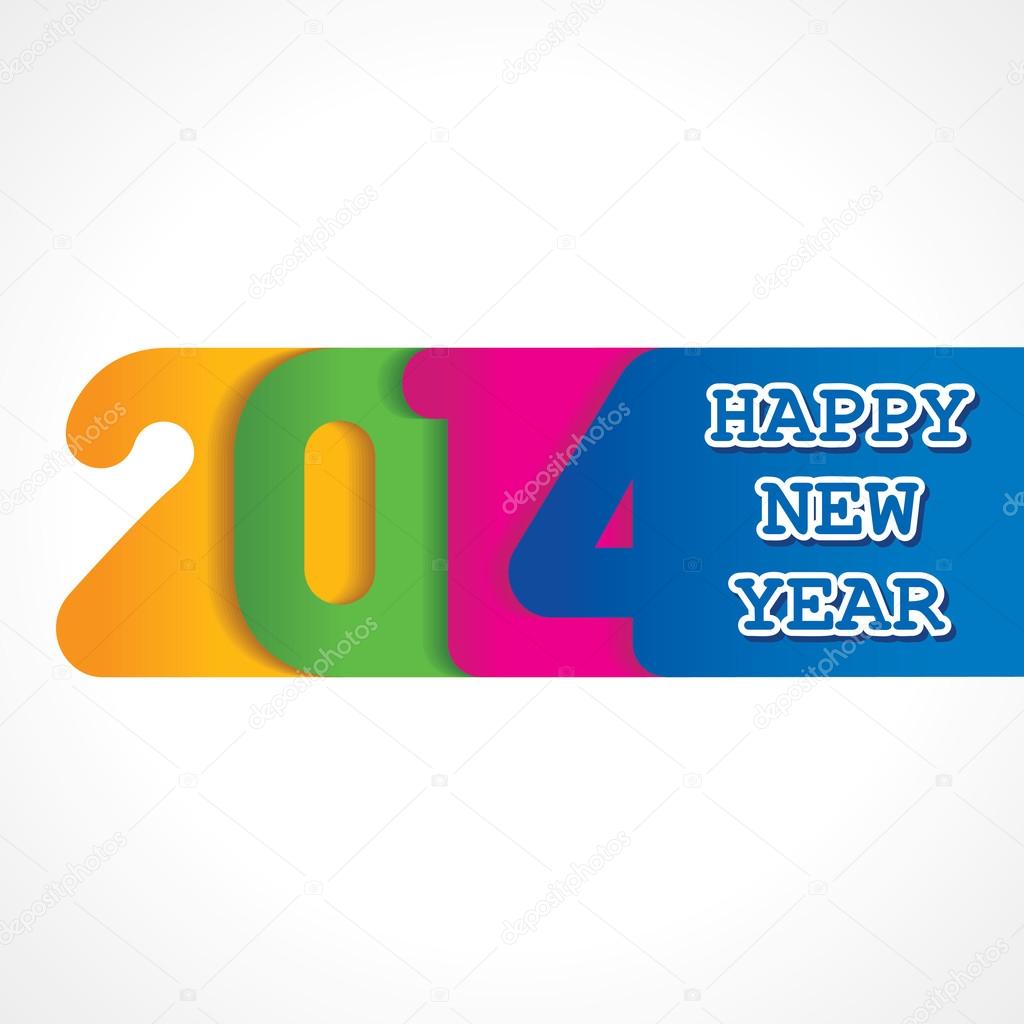 Creative happy new year 2014 design
