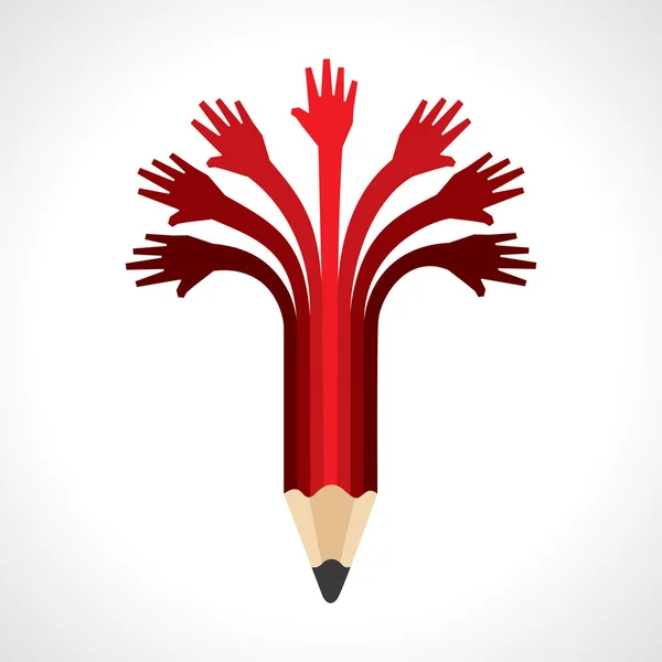 Elleri kalem yapmak yardım — Stok Vektör