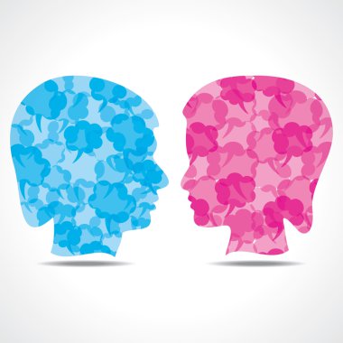 kadın ve erkek yaratıcı yüz iletinin