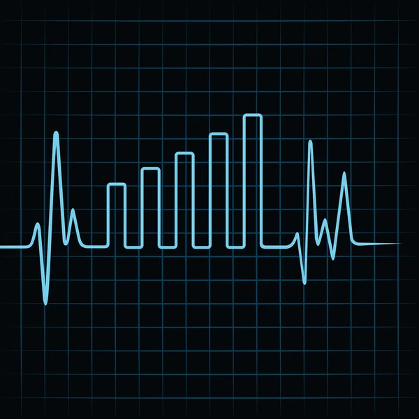 Heartbeat maken zakelijke grafiek — Stockvector