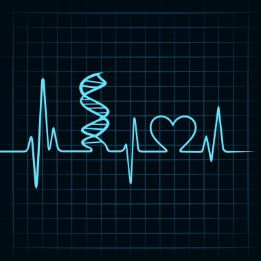 kalp atışı yapmak stand dna ve kalp simgesi