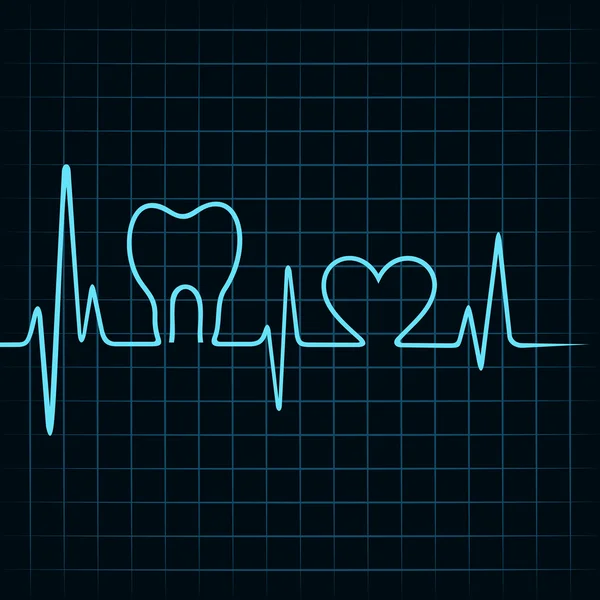 Batimento cardíaco fazer um símbolo de dentes e coração Vetores De Bancos De Imagens
