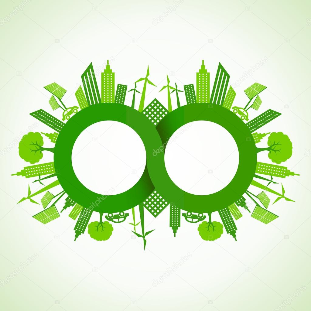 Eco cityscape -go green concept