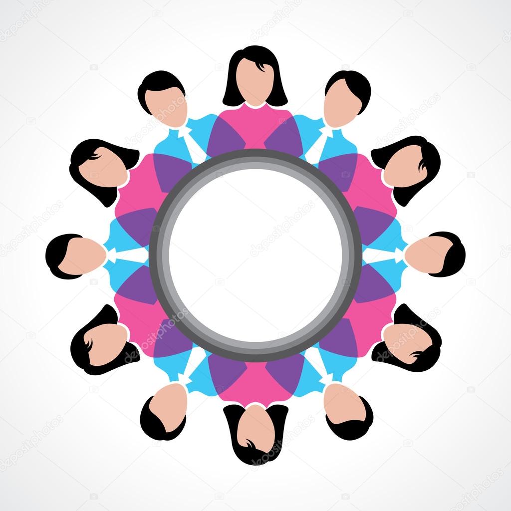 Round people global discussion concept