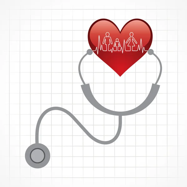ホールド心臓の聴診器 — ストックベクタ