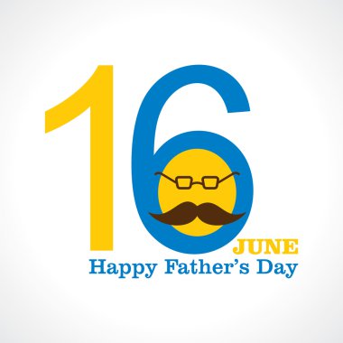 Happy Fathers Day greeting card design clipart