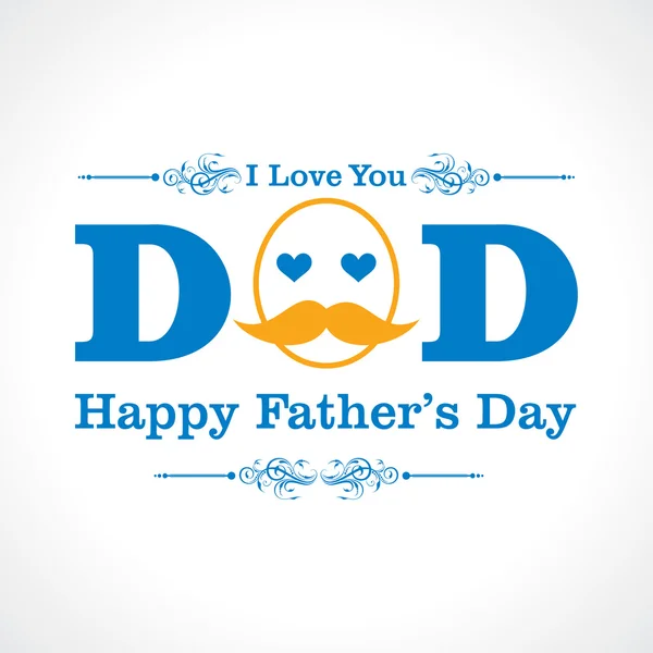 Happy Fathers Day greeting card design — Stock Vector