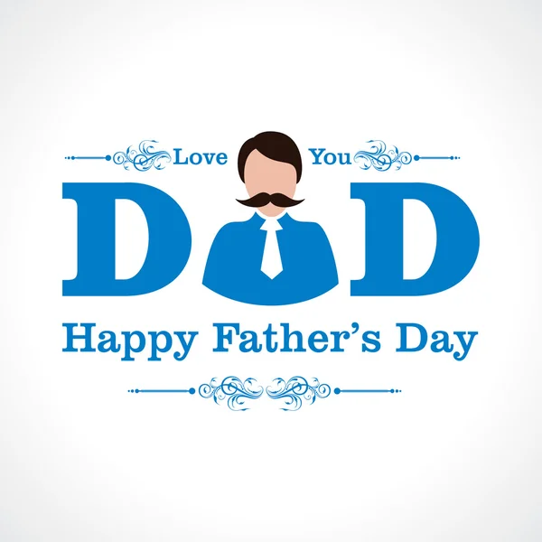 Happy Fathers Day conception de la carte de voeux — Image vectorielle